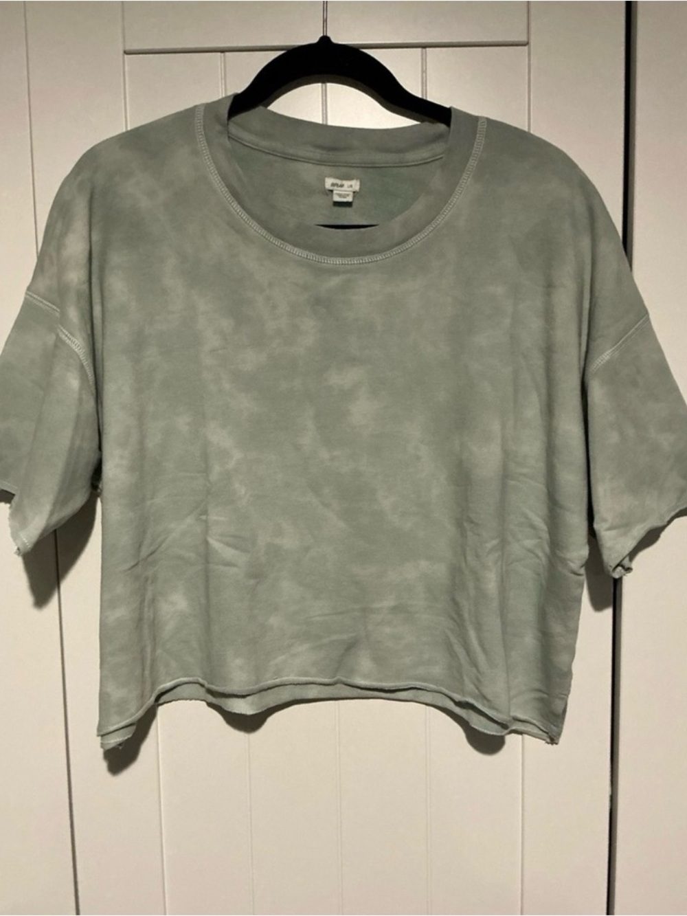 aerie Sage Washed Cropped Crewneck Tee